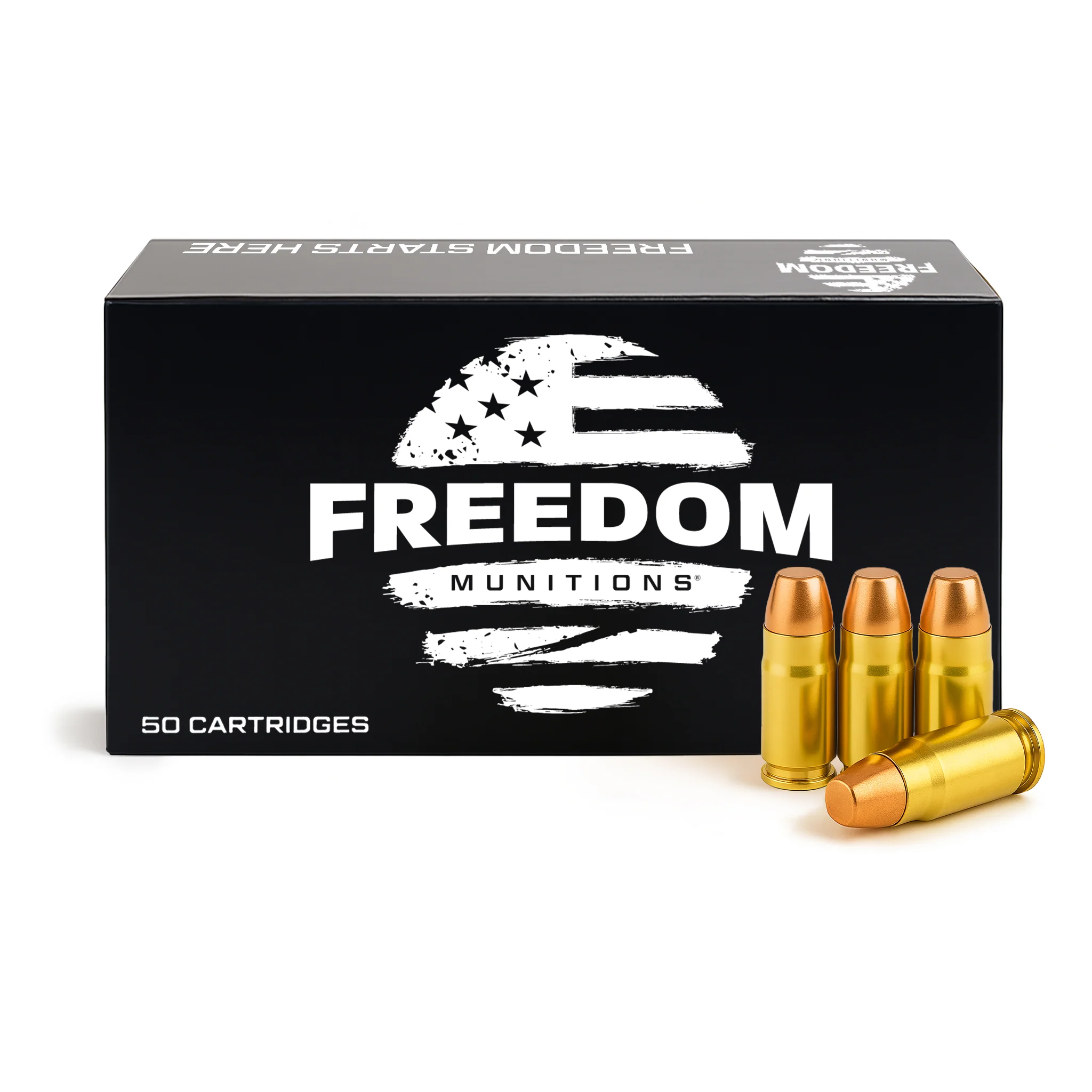 Freedom Munitions 357 SIG Ammo- 125 Gr Flat Point (FP), 50 rounds, New