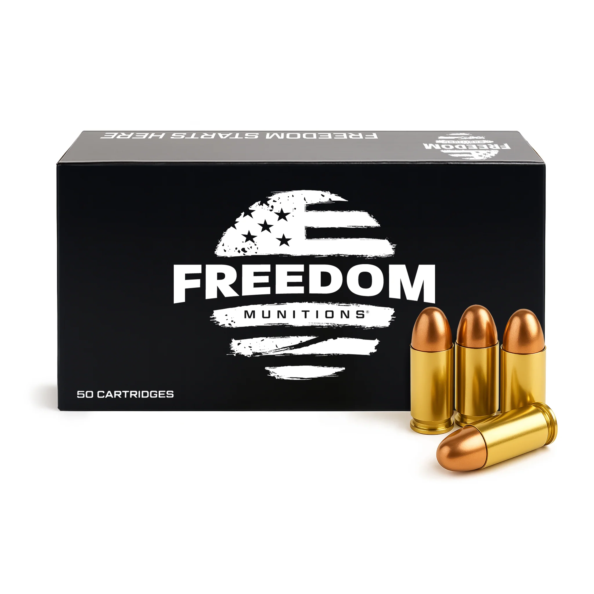 Freedom Munitions 45 ACP Ammo- 230 Gr Round Nose (RN), 50 rounds, Remanufactured