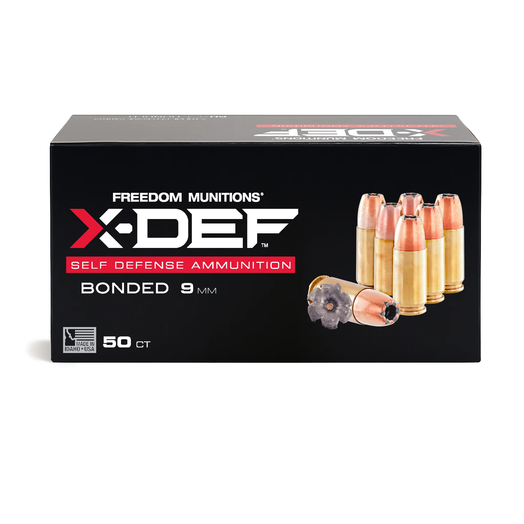 Freedom Munitions X-DEF Defense 9mm Luger Ammo- 124 Gr Hollow Point (HP), 50 rounds, New