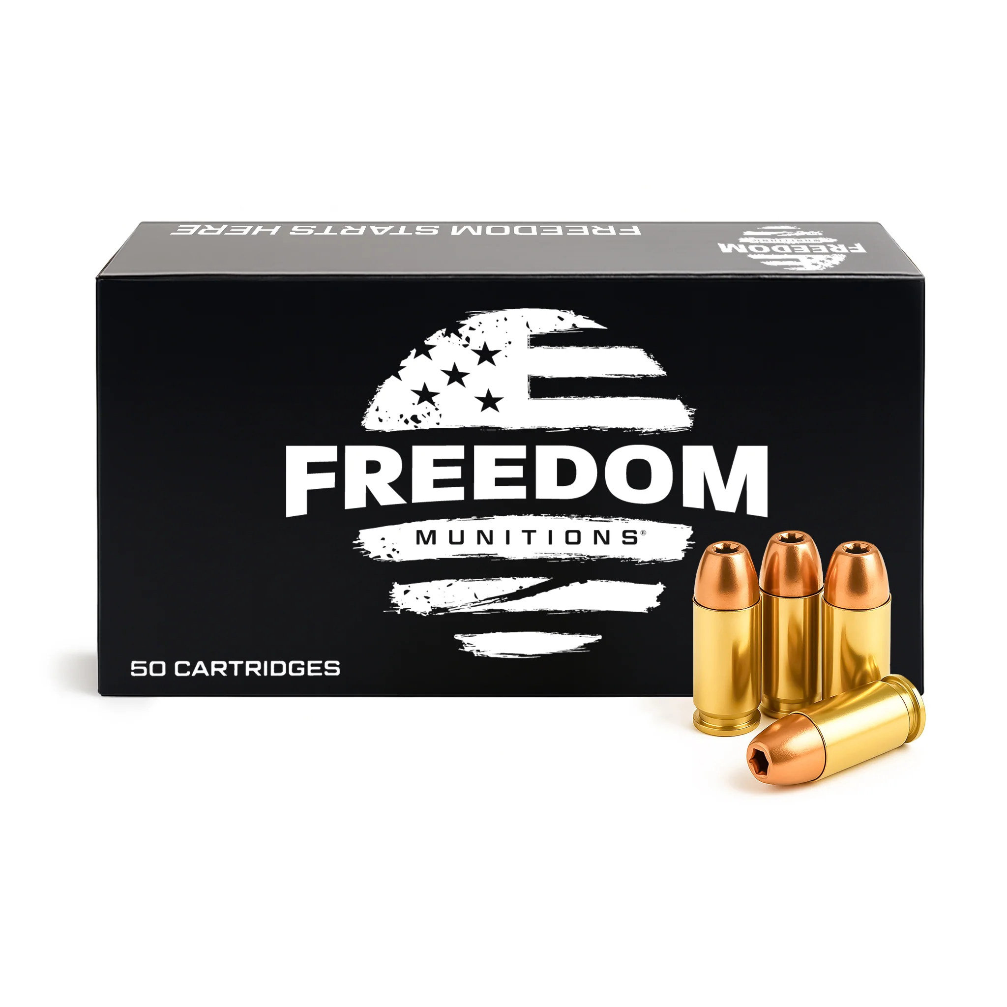 Freedom Munitions 9mm Luger Ammo- 135 Gr Hollow Point (HP), 50 rounds, Remanufactured
